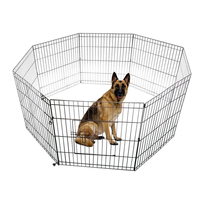24" Tall Wire Fence 8 Panel Pet Folding Metal Play Pen by DailySale