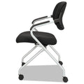 HON HVL303 Nesting Arm Chair, Supports Up to 250 lb, Black Seat/Back, Silver Base