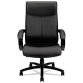 HON Validate Big and Tall Leather Chair, Supports Up to 450 lb, 18.75" to 21.5" Seat Height, Black