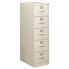 HON 310 Series Vertical File, 5 Legal-Size File Drawers, Light Gray, 18.25" x 26.5" x 60"