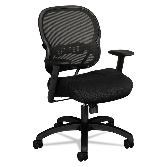 HON Wave Mesh Mid-Back Task Chair, Supports Up to 250 lb, 18" to 22.25" Seat Height, Black