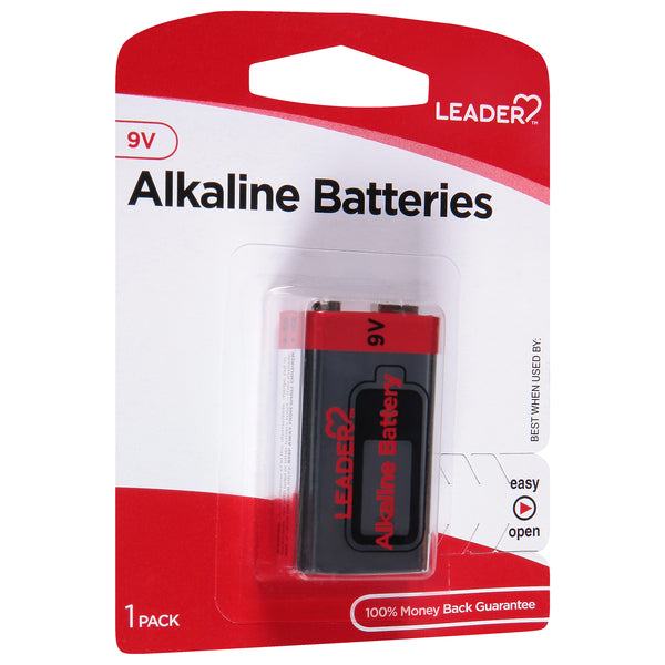 Leader Batteries Battery, Alkaline, 9V by Pasteur Pharmacy