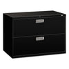 HON Brigade 600 Series Lateral File, 2 Legal/Letter-Size File Drawers, Black, 42" x 18" x 28"
