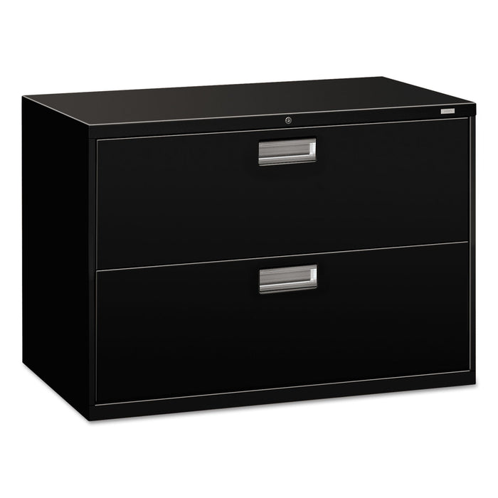 HON Brigade 600 Series Lateral File, 2 Legal/Letter-Size File Drawers, Black, 42" x 18" x 28"