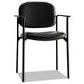 HON VL616 Stacking Guest Chair with Arms, Supports Up to 250 lb, Black