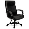 HON Validate Big and Tall Leather Chair, Supports Up to 450 lb, 18.75" to 21.5" Seat Height, Black