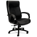 HON Validate Big and Tall Leather Chair, Supports Up to 450 lb, 18.75" to 21.5" Seat Height, Black