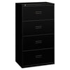 HON 400 Series Lateral File, 4 Legal/Letter-Size File Drawers, Black, 30" x 18" x 52.5"