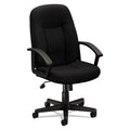HON HVL601 Series Executive High-Back Chair, Supports Up to 250 lb, 17.44" to 20.94" Seat Height, Black