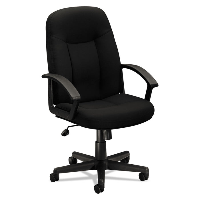 HON HVL601 Series Executive High-Back Chair, Supports Up to 250 lb, 17.44" to 20.94" Seat Height, Black