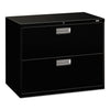HON Brigade 600 Series Lateral File, 2 Legal/Letter-Size File Drawers, Black, 36" x 18" x 28"