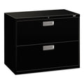 HON Brigade 600 Series Lateral File, 2 Legal/Letter-Size File Drawers, Black, 36" x 18" x 28"