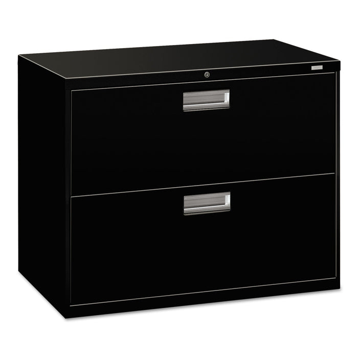 HON Brigade 600 Series Lateral File, 2 Legal/Letter-Size File Drawers, Black, 36" x 18" x 28"