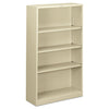 HON Metal Bookcase, Four-Shelf, 34.5w x 12.63d x 59h, Putty