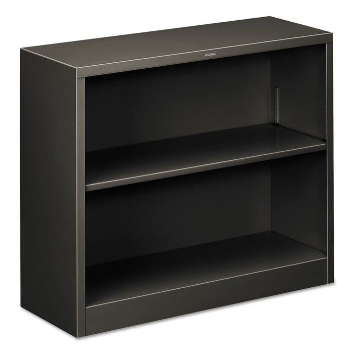 HON Metal Bookcase, Two-Shelf, 34.5w x 12.63d x 29h, Charcoal