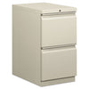 HON Brigade Mobile Pedestal, Left or Right, 2 Letter-Size File Drawers, Light Gray, 15" x 22.88" x 28"