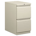 HON Brigade Mobile Pedestal, Left or Right, 2 Letter-Size File Drawers, Light Gray, 15" x 22.88" x 28"