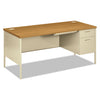 HON Metro Classic Series Right Pedestal "L" Workstation Desk, 66" x 30" x 29.5", Harvest/Putty