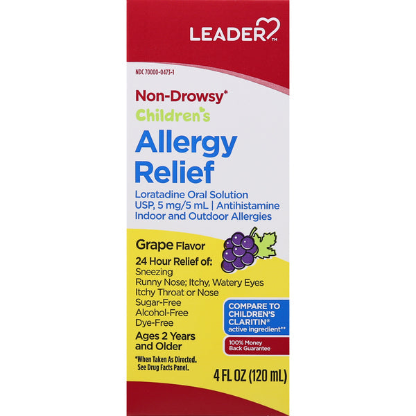 Leader Allergy Relief, Non-Drowsy, Grape Flavor, Children's, 4oz by Pasteur Pharmacy