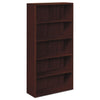 HON 10500 Series Laminate Bookcase, Five-Shelf, 36w x 13.13d x 71h, Mahogany