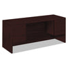 HON 10500 Series Kneespace Credenza With 3/4-Height Pedestals, 60w x 24d, Mahogany