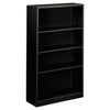 HON Metal Bookcase, Four-Shelf, 34.5w x 12.63d x 59h, Black
