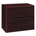 HON 10700 Series Locking Lateral File, 2 Legal/Letter-Size File Drawers, Mahogany, 36" x 20" x 29.5"