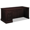 HON 94000 Series "L" Workstation Desk for Return on Right, 66" x 30" x 29.5", Mahogany