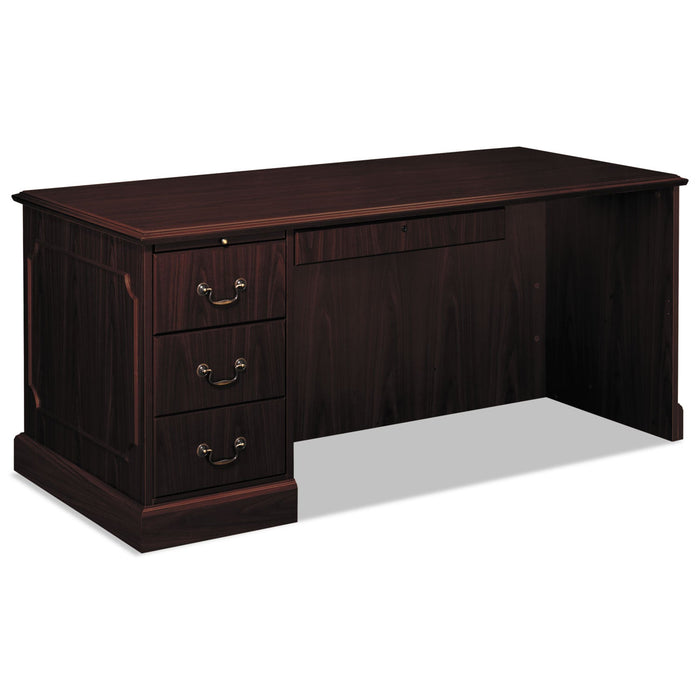 HON 94000 Series "L" Workstation Desk for Return on Right, 66" x 30" x 29.5", Mahogany