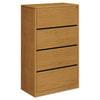 HON 10500 Series Lateral File, 4 Legal/Letter-Size File Drawers, Harvest, 36" x 20" x 59.13"