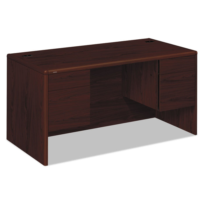 HON 10700 Series Double Pedestal Desk with Three-Quarter Height Pedestals, 60" x 30" x 29.5", Mahogany