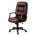 HON Pillow-Soft 2090 Series Executive High-Back Swivel/Tilt Chair, Supports 300 lb, 16.75" to 21.25" Seat, Burgundy, Black Base