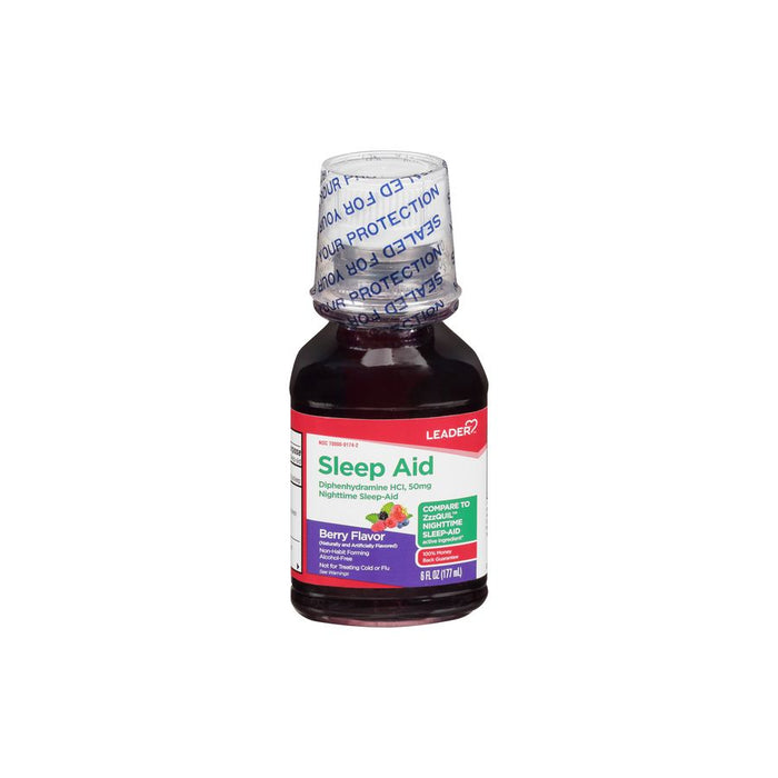 Leader Nighttime Sleep Aid 50Mg Liquid Berry Flavor, 6 Oz by Pasteur Pharmacy