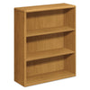 HON 10700 Series Wood Bookcase, Three-Shelf, 36w x 13.13d x 43.38h, Harvest