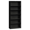 HON Metal Bookcase, Six-Shelf, 34.5w x 12.63d x 81.13h, Black