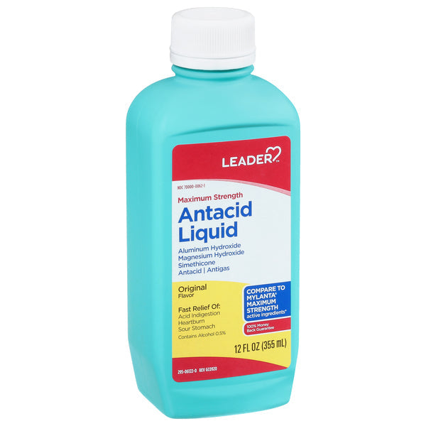 Leader, Antacid Liquid, Maximum Strength, Original, 12 Fl Oz by Pasteur Pharmacy