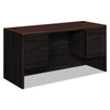 HON 10700 Kneespace Credenza, 3/4 Height Pedestals, 60w x 24d x 29.5h, Mahogany