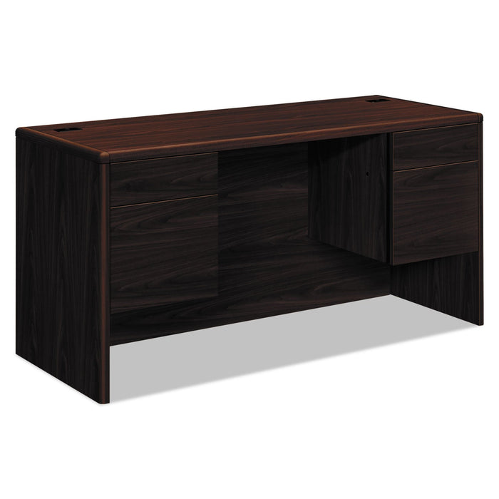 HON 10700 Kneespace Credenza, 3/4 Height Pedestals, 60w x 24d x 29.5h, Mahogany