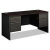 HON 38000 Series Kneespace Credenza, 60w x 24d x 29.5h, Mahogany/Charcoal