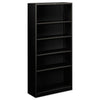 HON Metal Bookcase, Five-Shelf, 34.5w x 12.63w x 71h, Black