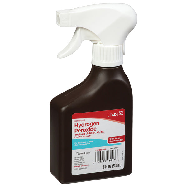 Leader Hydrogen Peroxide 3% Solution Spray Bottle 8 Oz by Pasteur Pharmacy