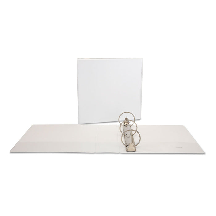 Universal Deluxe Round Ring View Binder, 3 Rings, 3" Capacity, 11 x 8.5, White