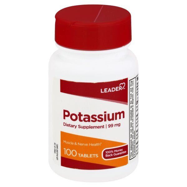 Leader™ Potassium Gluconate 99 mg – Essential Mineral Supplement (100 Tablets) by Pasteur Pharmacy