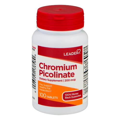 Leader Chromium Picolinate, 200 Mcg, Tablets 100Ct by Pasteur Pharmacy