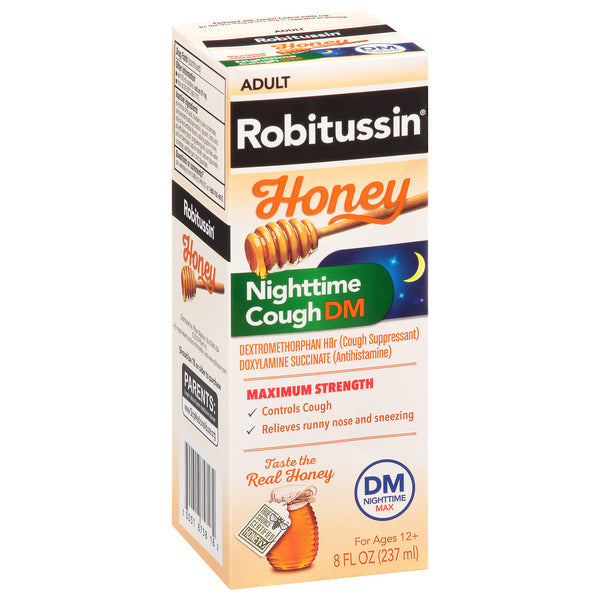 Robitussin Adult Maximum Strength Honey Nighttime Cough DM 8 Fl Oz by Pasteur Pharmacy