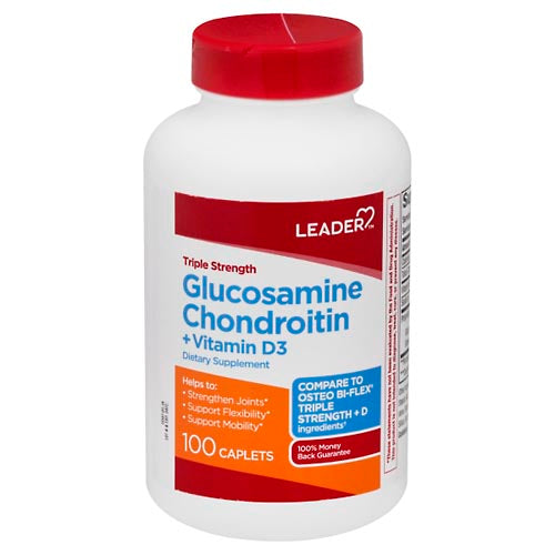 Leader™ Triple Strength Glucosamine Chondroitin + Vitamin D3 – Caplets by Pasteur Pharmacy