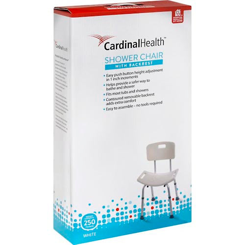 Cardinal Health™ Shower Chair with Back – Adjustable Safety Seat (White) by Pasteur Pharmacy