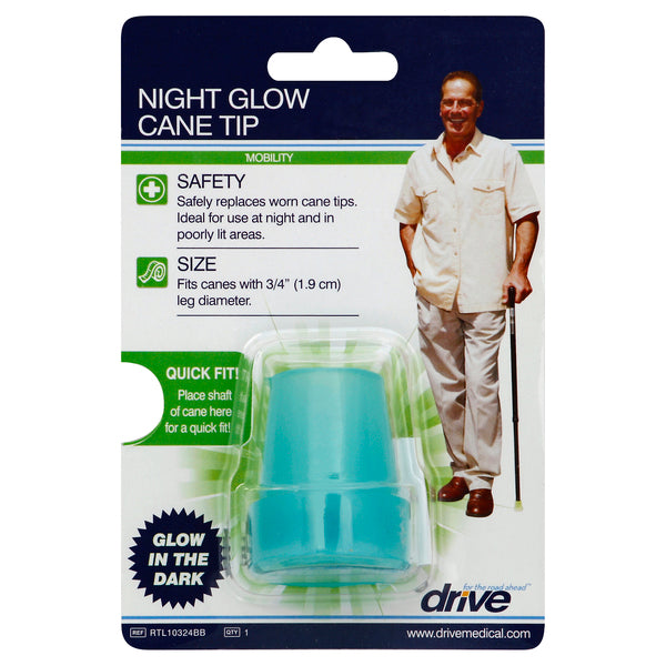 Drive Medical Glow-In-The-Dark Cane Tip 3/4" Blue by Pasteur Pharmacy