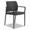 HON Accommodate Series Guest Chair with Fixed Arms, 23.25" x 22.25" x 32", Black Seat, Charblack Base, 2/Carton