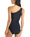 Beyond Control Solid One-Shoulder One-Piece Swimsuit, Size 10 by Vanessa Jane
